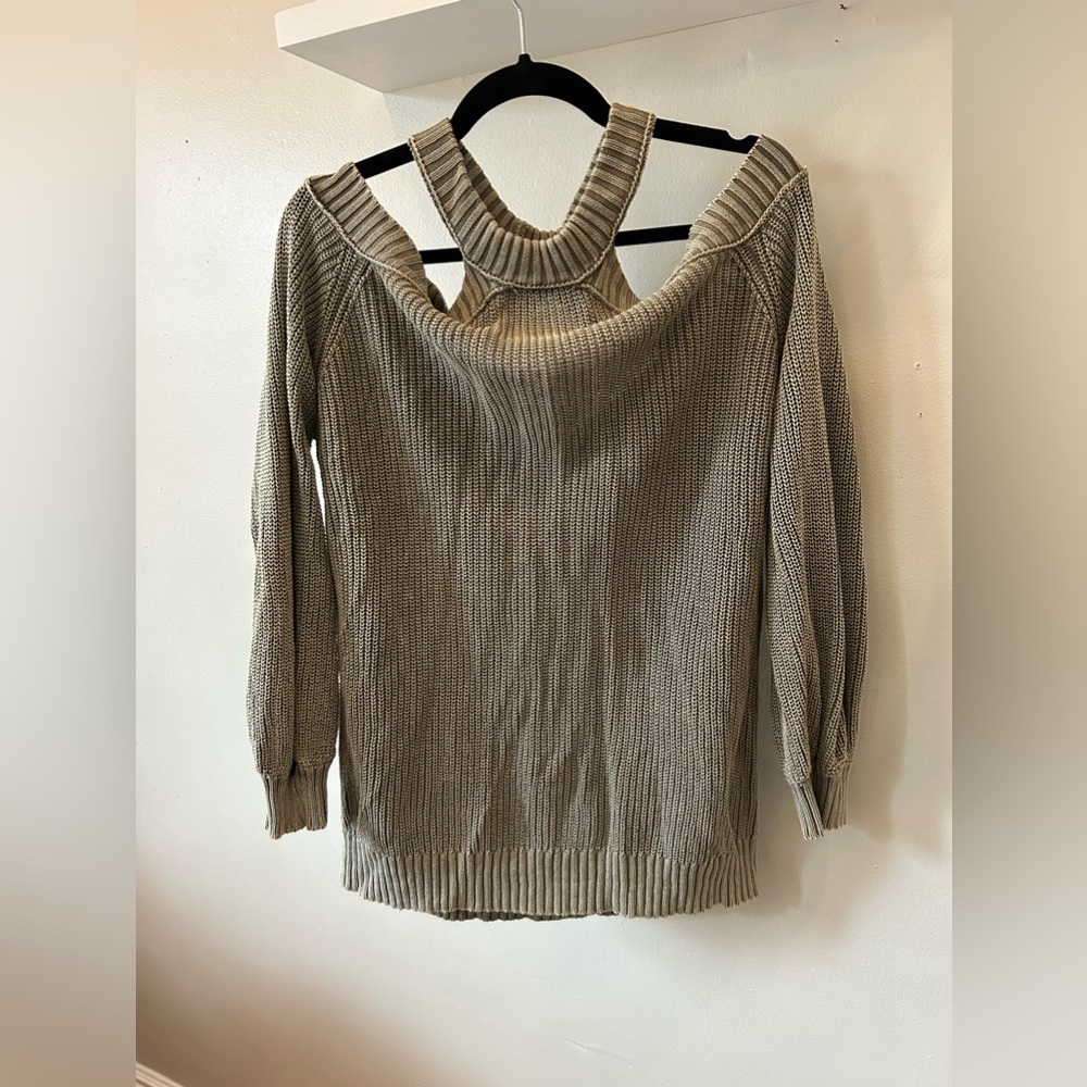 Cold shoulder sweater